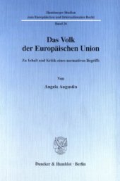 book Das Volk der Europäischen Union: Zu Inhalt und Kritik eines normativen Begriffs