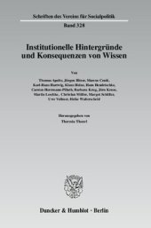 book Institutionelle Hintergründe und Konsequenzen von Wissen