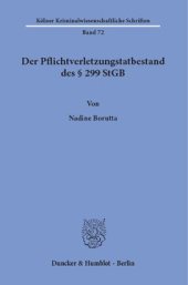 book Der Pflichtverletzungstatbestand des § 299 StGB