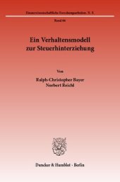 book Ein Verhaltensmodell zur Steuerhinterziehung