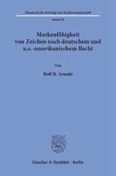 book Markenfähigkeit von Zeichen nach deutschem und u.s.-amerikanischem Recht