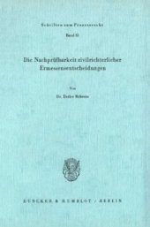 book Die Nachprüfbarkeit zivilrichterlicher Ermessensentscheidungen