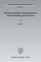 book Moderne politische Repräsentation und die Stellung der Parteien