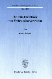 book Die Inhaltskontrolle von Verbraucherverträgen