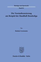 book Die Vereinslizenzierung am Beispiel der Handball-Bundesliga