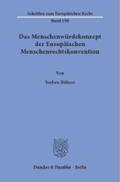 book Das Menschenwürdekonzept der Europäischen Menschenrechtskonvention