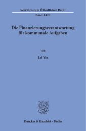 book Die Finanzierungsverantwortung für kommunale Aufgaben