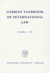 book German Yearbook of International Law / Jahrbuch für Internationales Recht: Vol. 30 (1987)