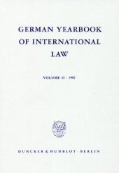 book German Yearbook of International Law / Jahrbuch für Internationales Recht: Vol. 33 (1990)