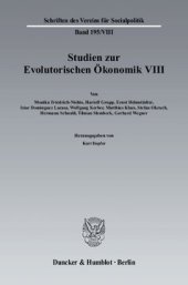 book Studien zur Evolutorischen Ökonomik VIII: Evolutorische Wirtschaftspolitik - Grundlagen und Anwendungsmodelle