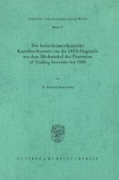 book Der britisch/amerikanische Kartellrechtsstreit um die IATA-Flugtarife aus dem Blickwinkel des Protection of Trading Interests Act 1980