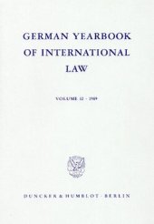 book German Yearbook of International Law / Jahrbuch für Internationales Recht: Vol. 32 (1989)