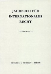 book Jahrbuch für Internationales Recht: Bd. 18 (1975)