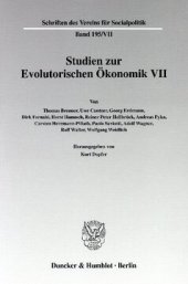 book Studien zur Evolutorischen Ökonomik VII: Evolutorische Ökonomik - Methodologische, ökonometrische und mathematische Grundlagen