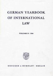 book German Yearbook of International Law / Jahrbuch für Internationales Recht: Vol. 29 (1986)