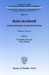 book Ratio decidendi: Guiding Principles of Judicial Decisions. Vol. 1: Case Law