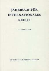 book Jahrbuch für Internationales Recht: Bd. 17 (1974)