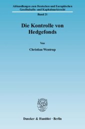 book Die Kontrolle von Hedgefonds