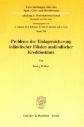 book Probleme der Einlagensicherung inländischer Filialen ausländischer Kreditinstitute