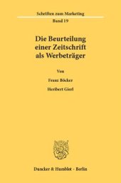 book Die Beurteilung einer Zeitschrift als Werbeträger