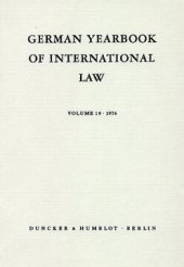 book German Yearbook of International Law / Jahrbuch für Internationales Recht: Vol. 19 (1976)