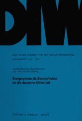 book Energiepreise als Standortfaktor für die deutsche Wirtschaft