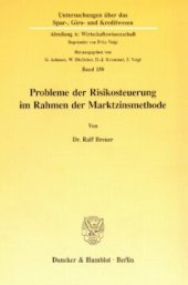 book Probleme der Risikosteuerung im Rahmen der Marktzinsmethode