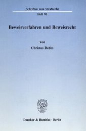 book Beweisverfahren und Beweisrecht