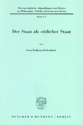 book Der Staat als sittlicher Staat