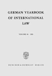 book German Yearbook of International Law / Jahrbuch für Internationales Recht: Vol. 48 (2005)