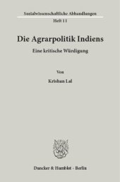 book Die Agrarpolitik Indiens: Eine kritische Würdigung