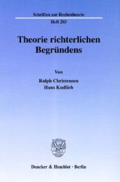 book Theorie richterlichen Begründens