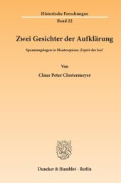 book Zwei Gesichter der Aufklärung: Spannungslagen in Montesquieus »Esprit des lois«