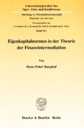 book Eigenkapitalnormen in der Theorie der Finanzintermediation