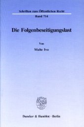 book Die Folgenbeseitigungslast