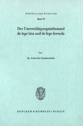 book Der Unterschlagungstatbestand de lege lata und de lege ferenda