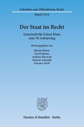 book Der Staat im Recht: Festschrift für Eckart Klein zum 70. Geburtstag