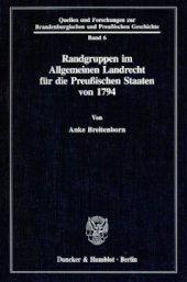 book Randgruppen im Allgemeinen Landrecht für die Preußischen Staaten von 1794