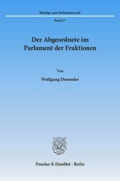 book Der Abgeordnete im Parlament der Fraktionen