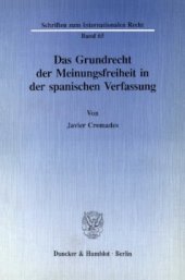 book Das Grundrecht der Meinungsfreiheit in der spanischen Verfassung