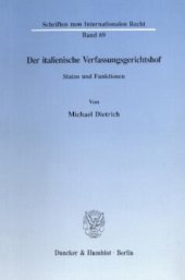 book Der italienische Verfassungsgerichtshof: Status und Funktionen