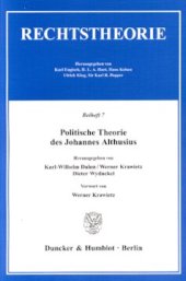 book Politische Theorie des Johannes Althusius: Vorwort von Werner Krawietz