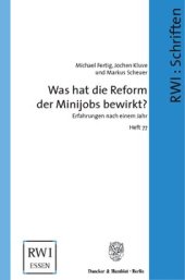 book Was hat die Reform der Minijobs bewirkt?: Erfahrungen nach einem Jahr