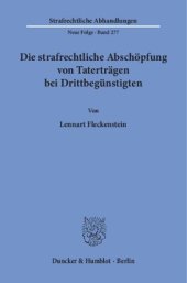 book Die strafrechtliche Abschöpfung von Taterträgen bei Drittbegünstigten