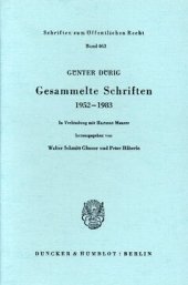 book Gesammelte Schriften 1952 - 1983: In Verbindung mit Hartmut Maurer hrsg. von Walter Schmitt Glaeser / Peter Häberle