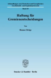 book Haftung für Gremienentscheidungen