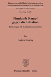 book Finnlands Kampf gegen die Inflation: Erfahrungen mit dem Indexautomatismus