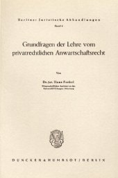 book Grundfragen der Lehre vom privatrechtlichen Anwartschaftsrecht