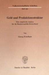 book Geld und Produktionsstruktur: Eine empirische Analyse für die Bundesrepublik Deutschland