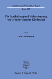 book Die Innehabung und Wahrnehmung von Grundrechten im Kindesalter